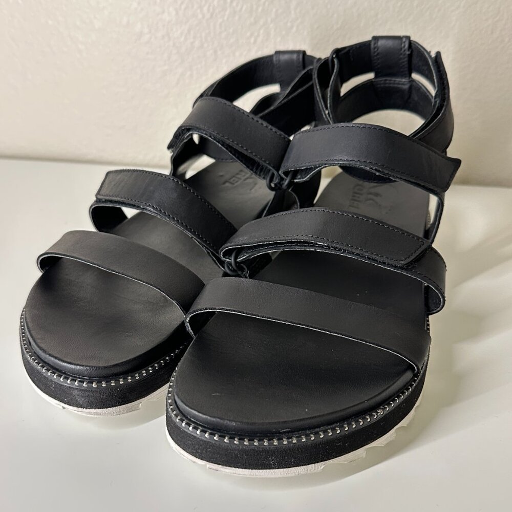 Sorel Roaming Multi-Strap Sandals Size 9.5 Black/White